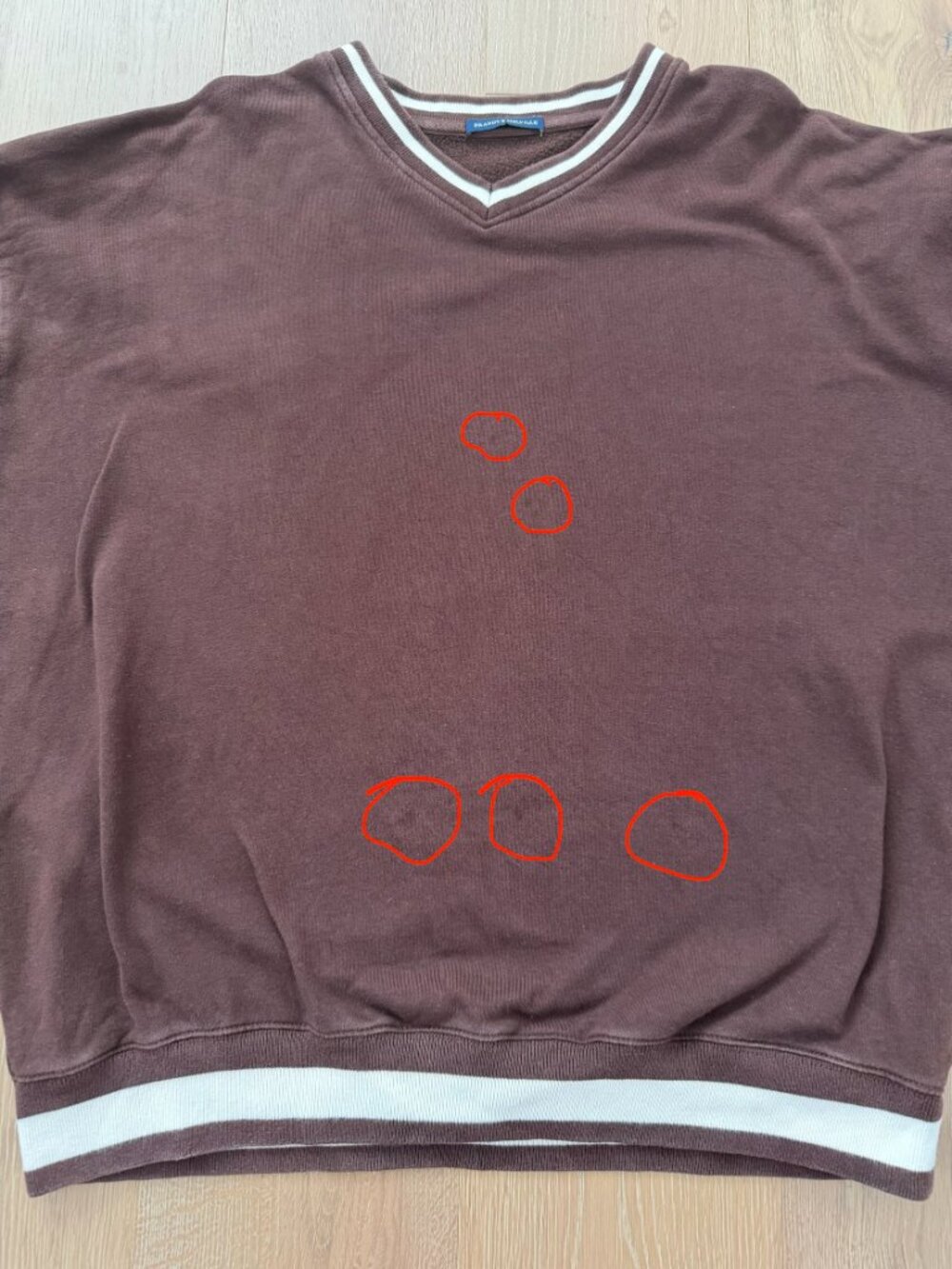 Brandy Melville Sweatshirt Womens Medium Brown Erica Off White Cream Shirt - Picture 13 of 14
